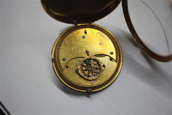 A 19th century continental gold keywind pocket watch, a.f.